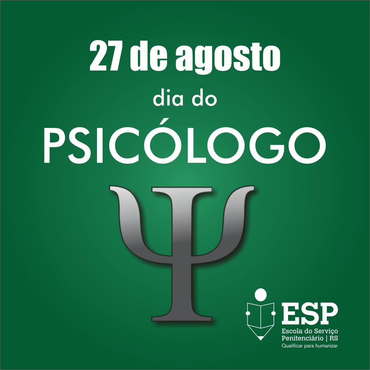 acadepen's tweet photo. A Escola do Serviço Penitenciário do RS parabeniza todos os Psicólogos por essa data especial.

"A ciência moderna ainda não produziu o medicamento tranquilizador tão eficaz como são umas poucas boas palavras". Sigmund Freud https://t.co/nfK3aU7nHN