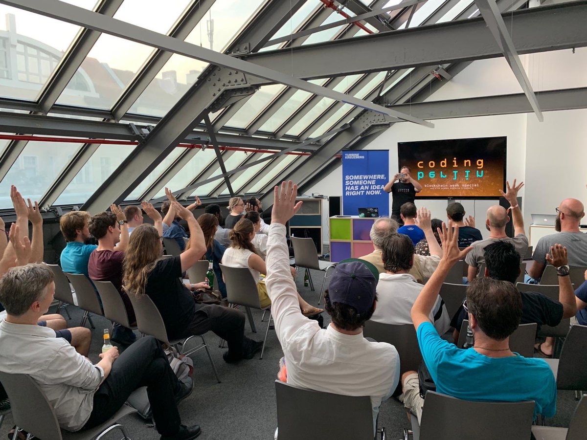 Coding_Berlin's tweet photo. Mr @samabbassi takes our first talk slot this evening on the @Algorand #blockchain using a pure proof of stake consensus. He demonstrates how he writes #iot transactions using a plain #raspberry pi. https://t.co/ZlwgPv5mPH