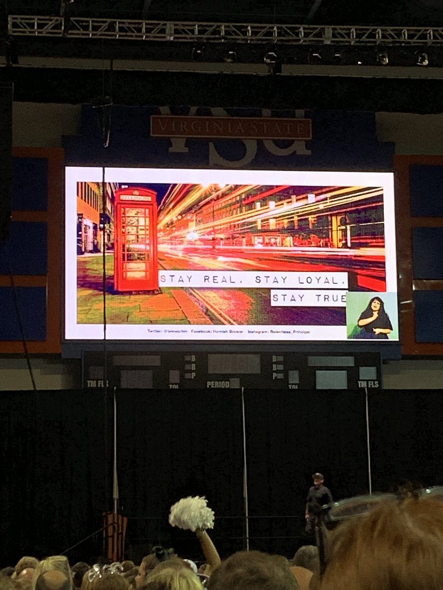 BlairWarren23's tweet photo. “You don’t need to wait for permission to be amazing!” The BEST advice from @brewerhm to get me and my 5000 closest teacher friends feeling inspired! The BBMS WL Dept is gonna need some spray paint... #HamishSaidSo #oneCCPS #ccpsconvocation #ccpswl #BBMSBearLife https://t.co/qeeC6wbyGU