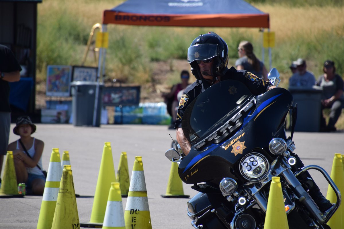 dcsheriff's tweet photo. Sunday's #RumbleintheRockies was a huge success. Two of DCSOs finest took 3rd place spots in their division. Deputies Arnold and Swartz showed their mad motor skills. Great job! Thanks to all those that rode for such a great cause, DC Fallen Officer Fund. @DCSOTraffic https://t.co/8Eh2tlKZFC