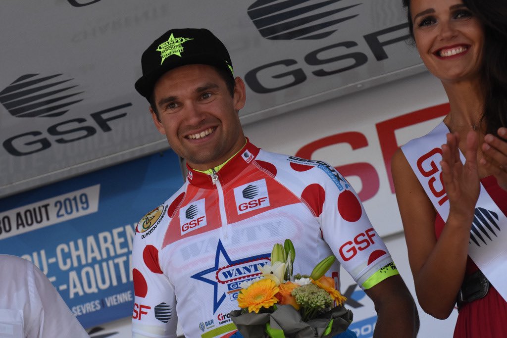 marcominnaard's tweet photo. The mountain Jersey 🔴⚪️🔴⚪️ after a long day in the breakaway in the 1st stage of Tour Poitou-Charentes! #teamwantygobert #poitoucharentes 📷WGG https://t.co/CBhWFXunIQ