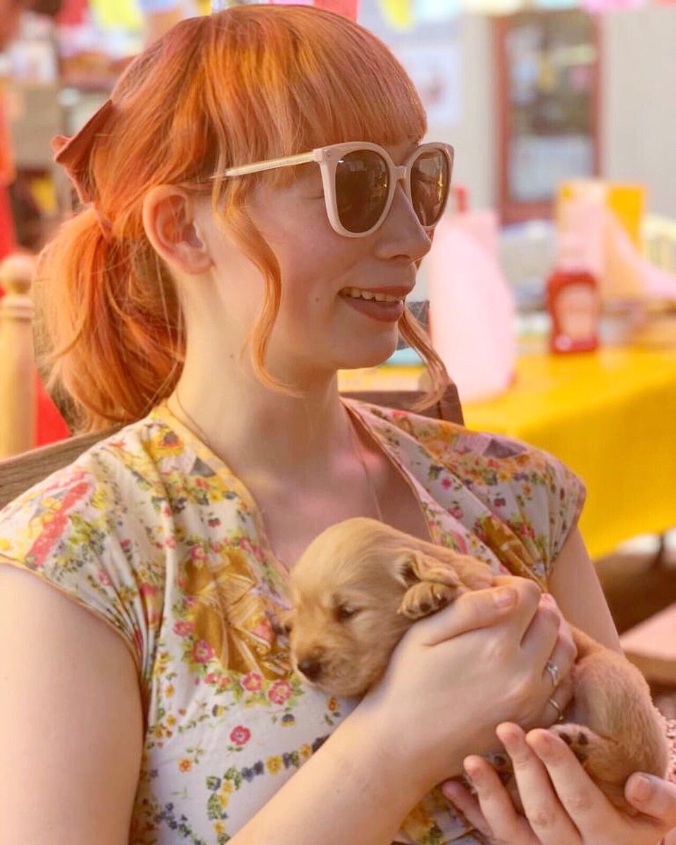 kimjoyskitchen's tweet photo. Ready to watch #gbbo and fight for all the bakers like I would for this teeny puppy! 🐶 even though the bakers are obviously MUCH more capable, we’ve all got a defenceless puppy in us, we just hide it away to appear ‘strong’. So let’s not kick that puppy online. Words hurt ☹️ https://t.co/6ypNhTns7T