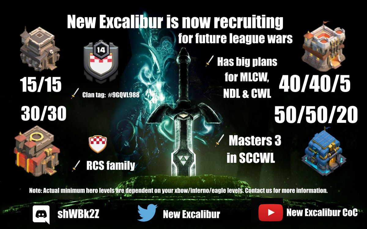 New Excalibur is now recruiting! Apply now via discord: discord.gg/shWBk2Z