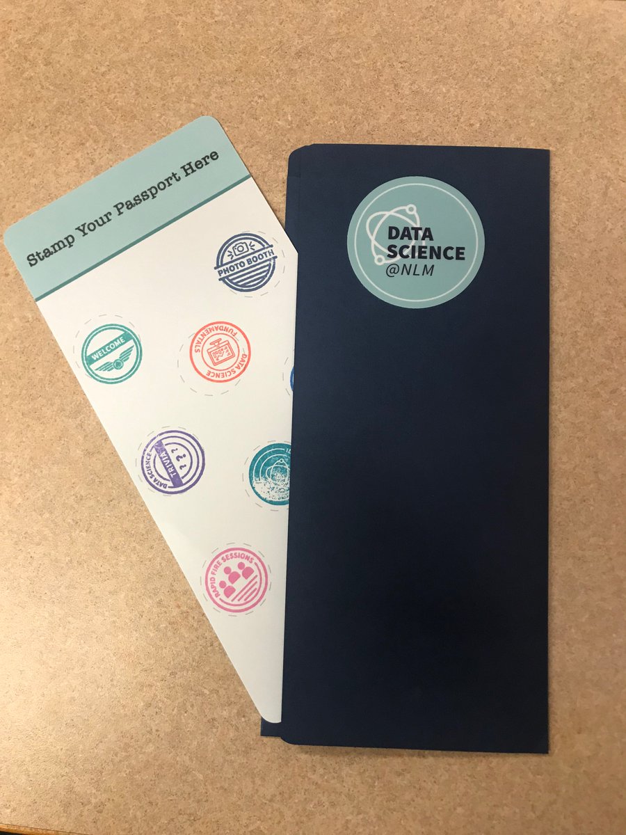 NLM_NIH's tweet photo. NLM staff have been on a data science journey to build a workforce for data-driven research and health! NLM-ers did you fill your passport?? #datareadyNLM https://t.co/EDNgOKKgU0