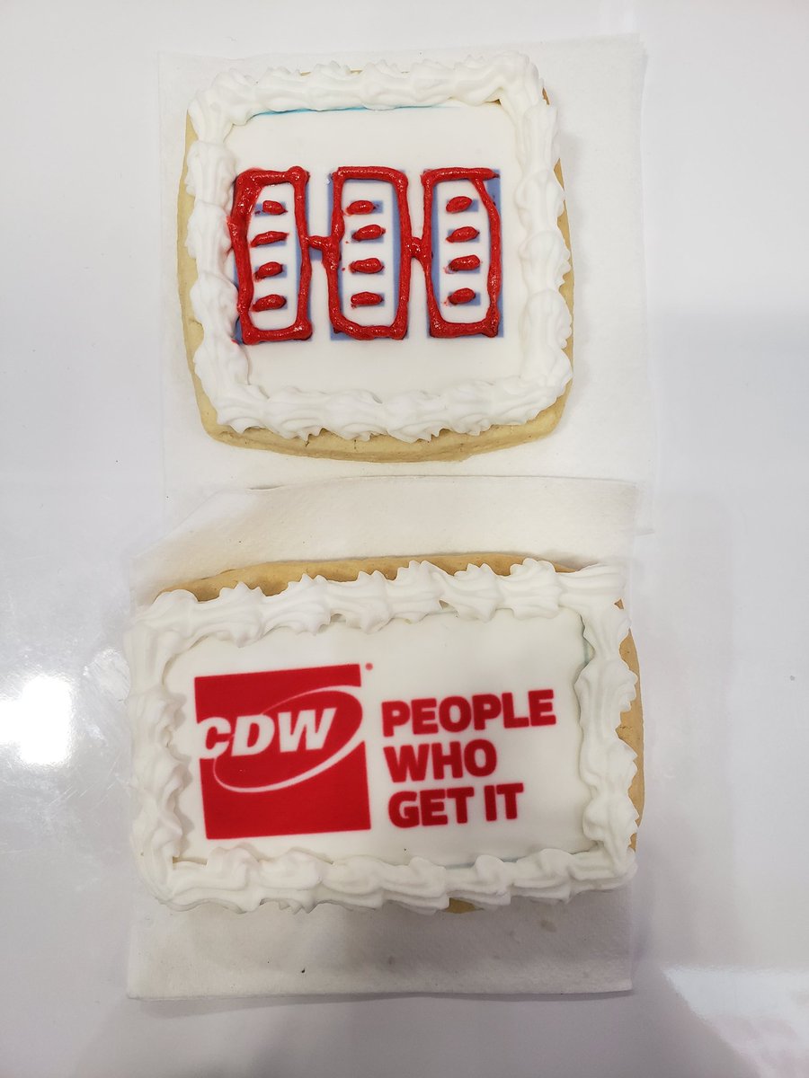 BuzExpressions's tweet photo. #VMworld2019 is about to open. The staff @CDWCorp is ready to talk. Stop by booth 1633 and grab your CDW pick me up cookie. #VMWorld #CreatingBuz #CDW https://t.co/O9RsbsjqoJ