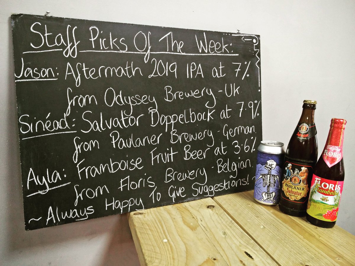 Beer_Asylum's tweet photo. Staff Picks of the Week: Jason's @Odysseybrewco Aftermath IPA, Sinéad's @PaulanerMx Salvator Doppelbock and Ayla's sweet Raspberry fruit beer from @FlorisBeers ... What's your favourite? #staffpicks #beersoftheweek #ipa #doppelbock #fruitbeer https://t.co/BacA6cZRI7