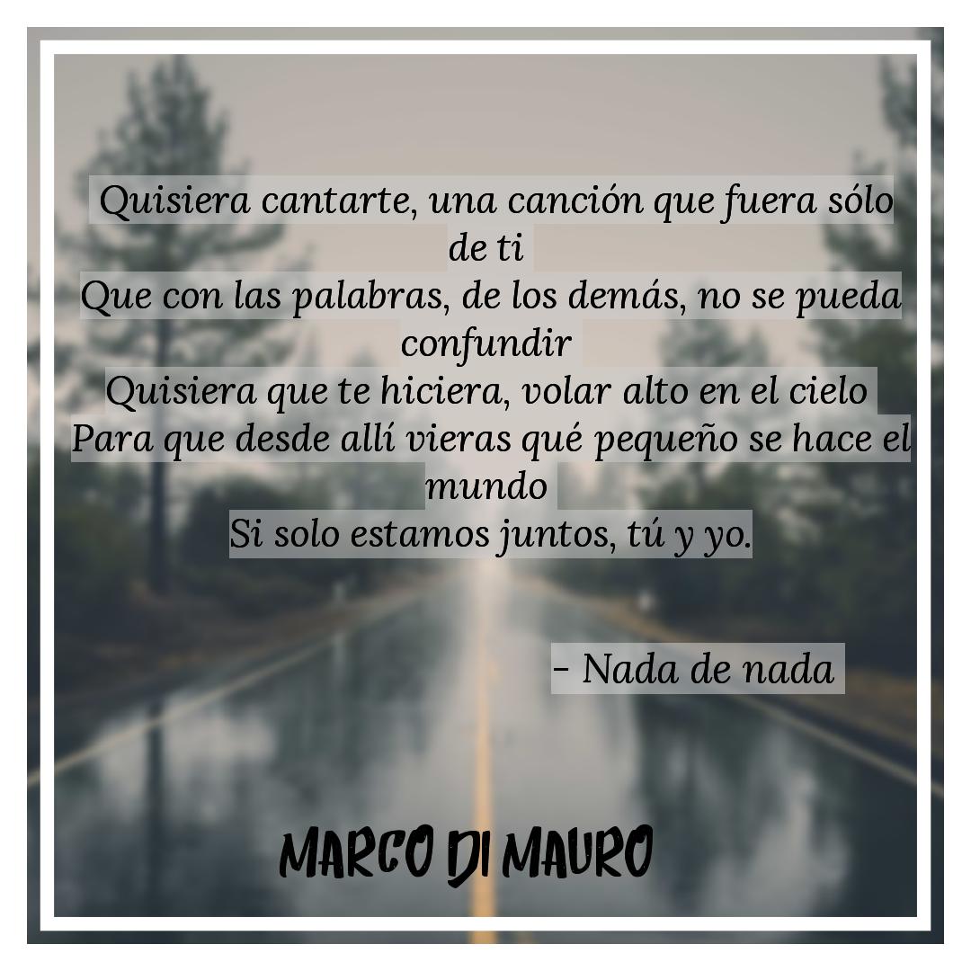 marcodimauro's tweet photo. ... que ya eres todo todo lo que quiero yo y todo lo que pido a Dios, te esperaré aquí con paciencia... ♥♪♫ #LyricsConMarco #musicaparaenamorados #NadaDeNada #music #love
https://t.co/HYZiktAyvj https://t.co/zncIYxB0uc