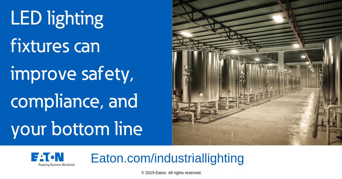 Learn about the benefits LED technology can offer in food processing facilities, like increased productivity, enhanced safety, and augmented sanitation. eaton.works/2GrohLB