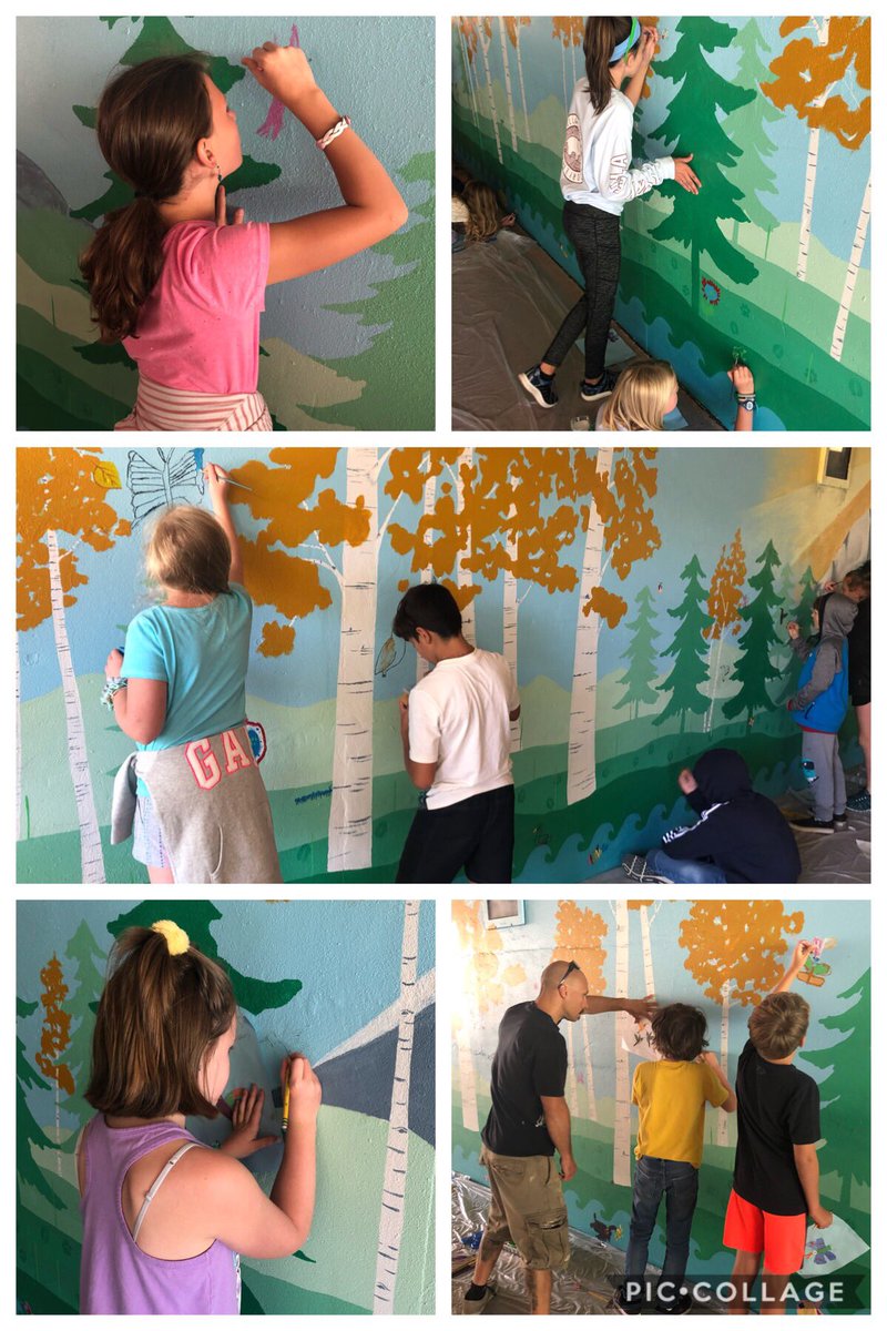 @WilmotWildcats impacting the Evergreen community by adding to the beauty of the Bear Creek mural! #jeffcogenerations, #civicandglobalengagement, @JeffcoSchoolsCo, @COJasonGlass