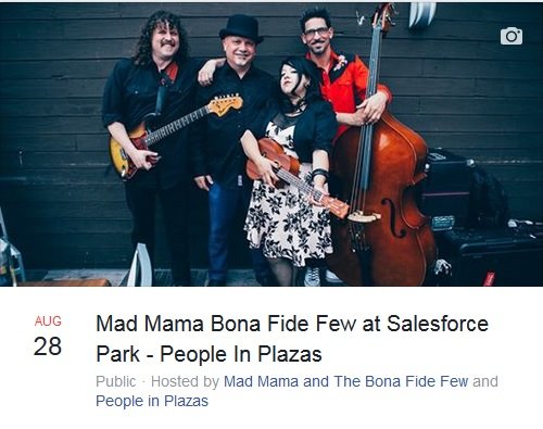 madmamabonafide's tweet photo. Tomorrow (#Wednesday) @madmamabonafide #free #afterwork show at #salesforcepark! 5-6PM, #GetSome! https://t.co/Nyfi7141vE #madmamabonafide #localmusic #livemusic #beatthecommute @PeopleinPlazas https://t.co/Gxpqwincll