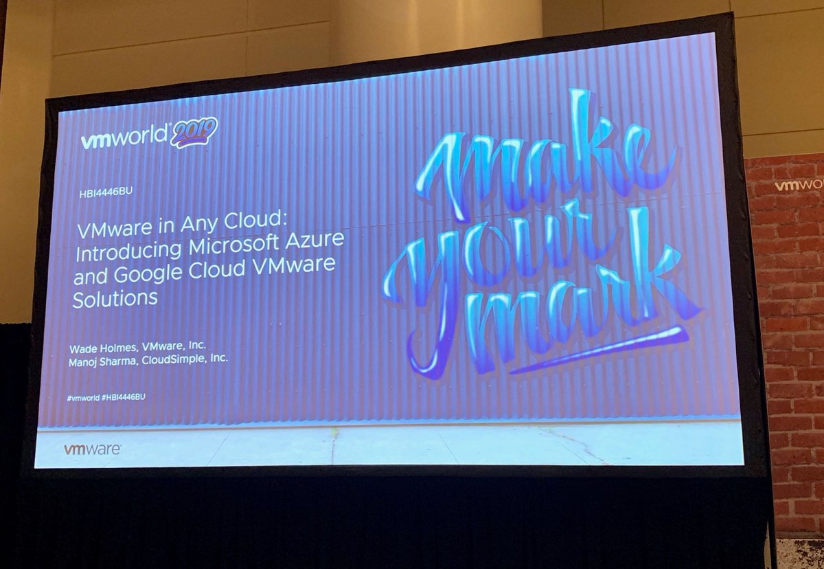 Catch our very own <a href="/wholmes/">Dr. Wade Holmes</a> &amp; <a href="/nowmanoj/">Manoj Sharma</a> talk to an already packed room at <a href="/VMworld/">VMworld</a> today about <a href="/VMware/">VMware</a> Solutions for running #VMware natively in #publicclouds!

#CloudSimple #Microsoft #Azure #VMworld #VMworld2019 #vmaas #vexpert #vcommunity #vcloud #cloud #cloudcomputing #devops