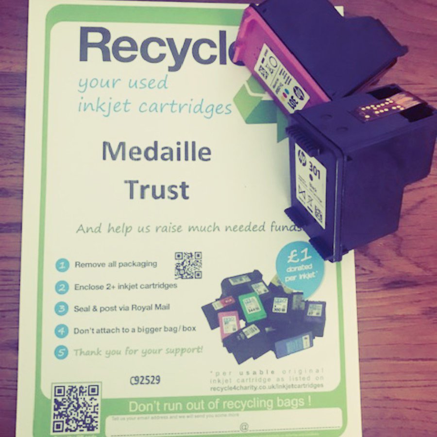 Do you have an inkjet printer? Why not #recycle your old cartridges and #fundraise for <a href="/MedailleTrust/">Medaille Trust</a> at the same time. Your support helps us to keep our safe houses open and combat #modernslavery #charitytuesday #TuesdayMotivation