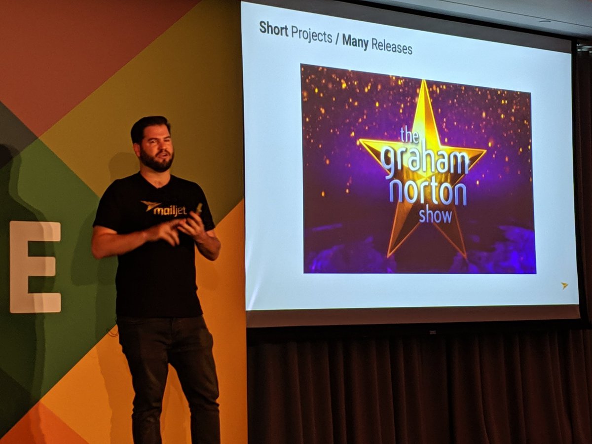 JudyMailjet's tweet photo. .@milesdepaul shares how to do email creation like the #grahamnortonshow with production team sprint every week with iterative and adaptive process. #scrum #litmuslive London. https://t.co/fkUwgMxbCG