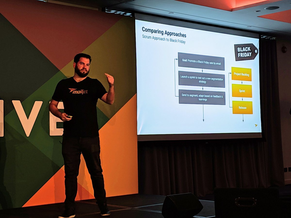 JudyMailjet's tweet photo. Try #scrum for your #blackfriday email campaigns this year. #litmuslive London. https://t.co/9OTN2a0rDU