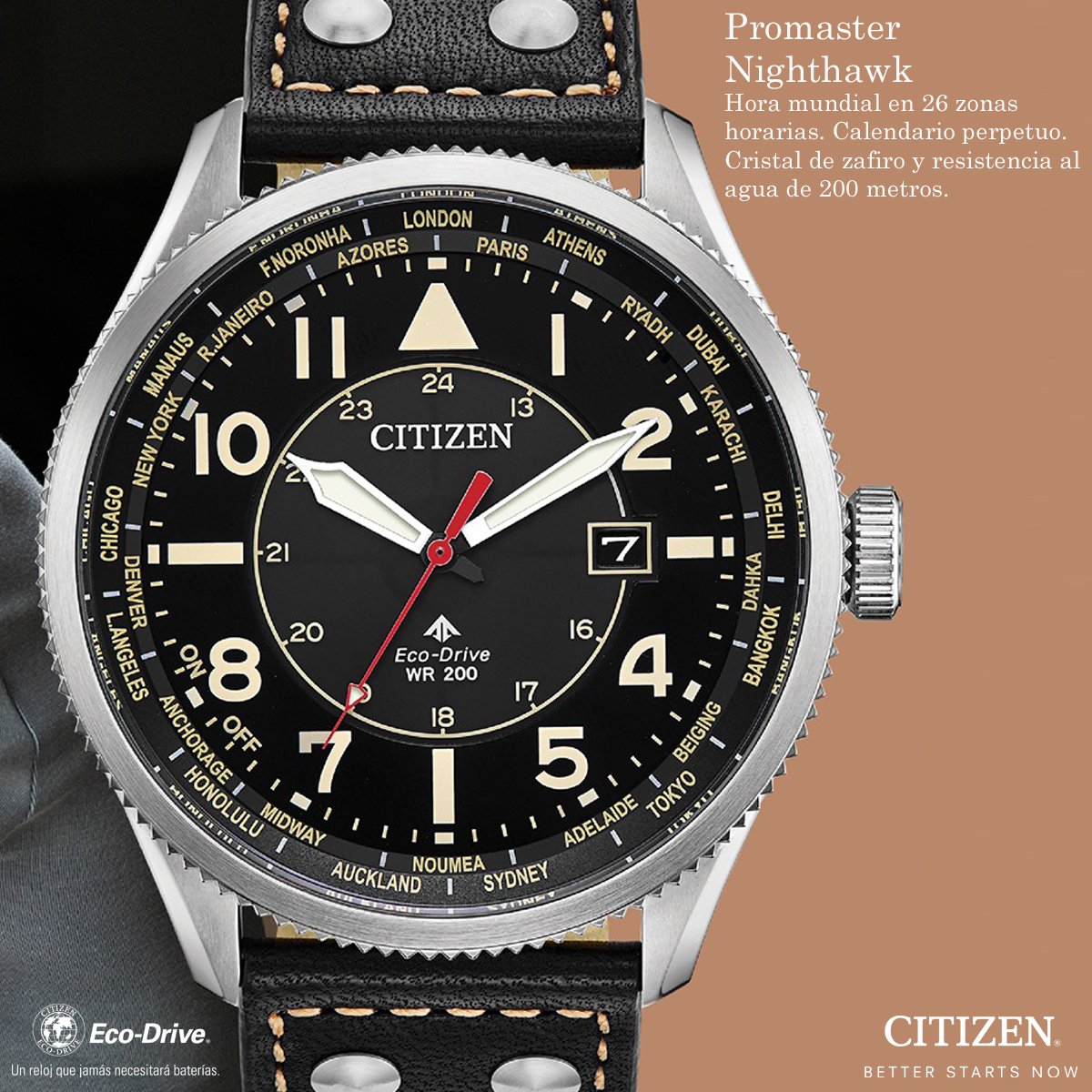 CitizendeMexico's tweet photo. Un reloj de diseño moderno y estilo #Vintage, te presentamos el #PromasterNighthawk, que llego para quedarse. Se muestra con caja en acero inoxidable y correa de piel. Con nuestra Tecnología #EcoDrive jamás requerirás cambiar la batería. https://t.co/nJNezuhpkW. https://t.co/BonxpYqjYw