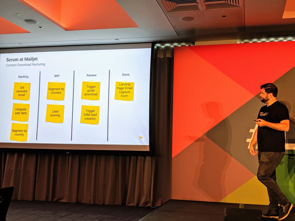 JudyMailjet's tweet photo. #scrum based email campaign creation at @mailjet by @milesdepaul at #litmuslive London https://t.co/eYLNHOSzTh