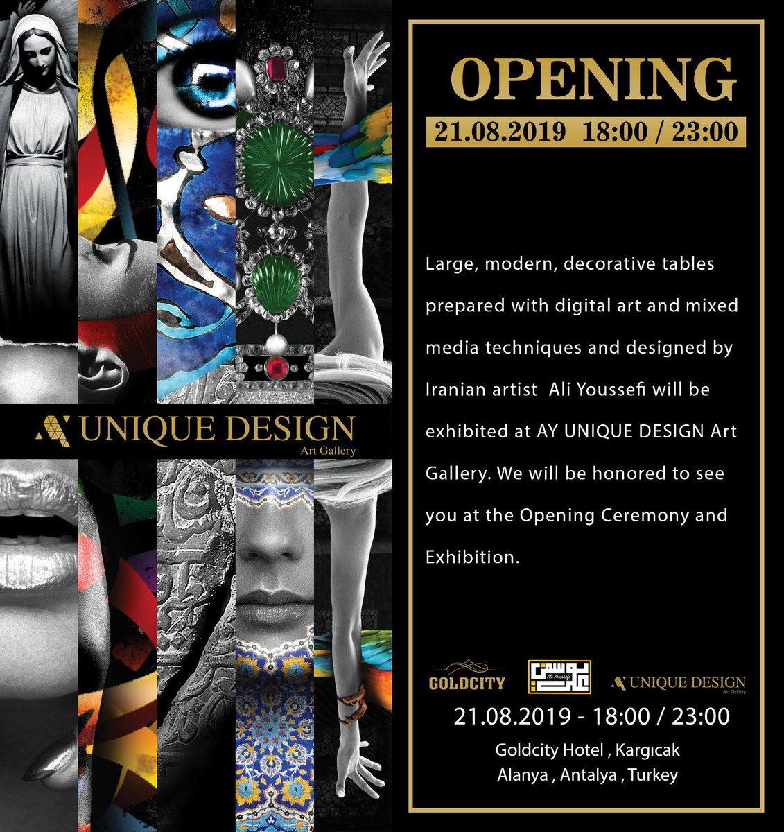 Goldcity Otelde açılış sergisine davetlisiniz 🎉 You are invited to an Opening Ceremony at Goldcity Hotel 🎉 #goldhotels #goldcityhotel #opening #ceremony