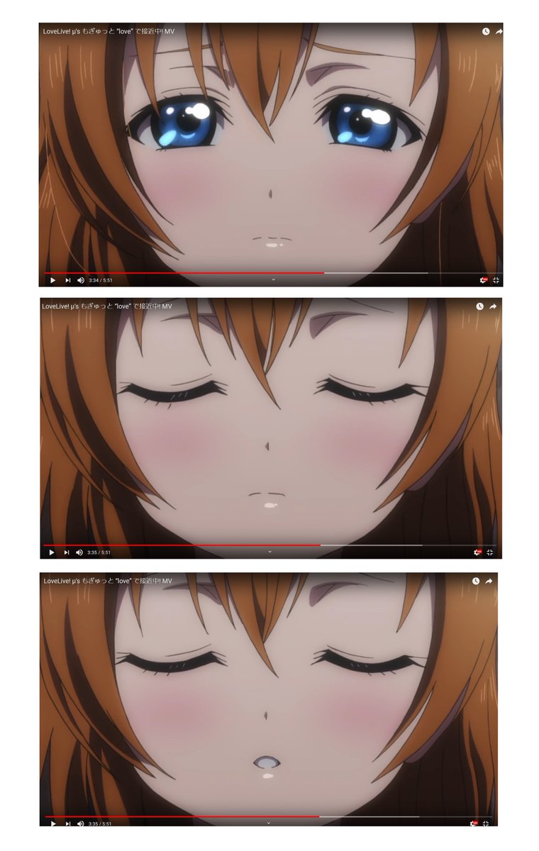 この高坂穂乃香ちゃんのキスシーン最高だから、デレステの綾瀬穂乃香ちゃんにもチューのシーン再現したい・・・ほのキス 