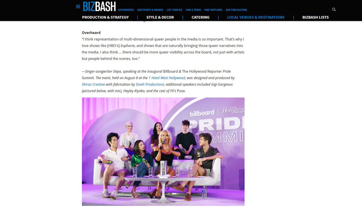 ShirazCreative's tweet photo. Thank you @BizBash for featuring our work showcasing the production of the inaugural The Hollywood Reporter and @BillboardPride Summit! Click the link below for more insight on this phenomenal event! What does #pride mean to you?

https://t.co/NUHmnVZXnr https://t.co/8zlVMj42jg