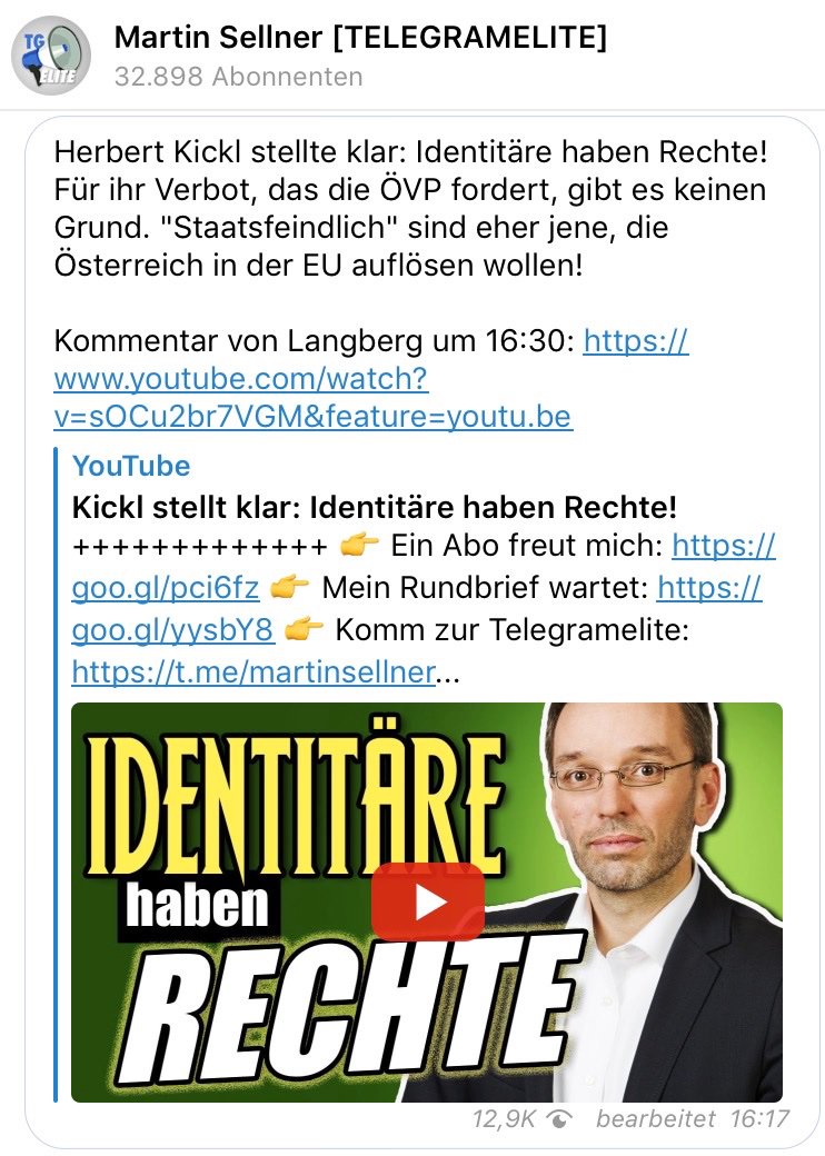 BZO_ADP's tweet photo. Lieber Herbert Kickl,
es freut mich, dass Du unsere Pressemeldung zu den Identitären 1:1 übernimmst.
Wenn Du wieder Ideen brauchst, melde Dich einfach,
liebe Grüße, Karlheinz Klement
PS: Eine Anzeige gegen die NEOS steht an... 
#BZÖ #Kickl #Identitäre #AdP https://t.co/CdUr6wcNc1