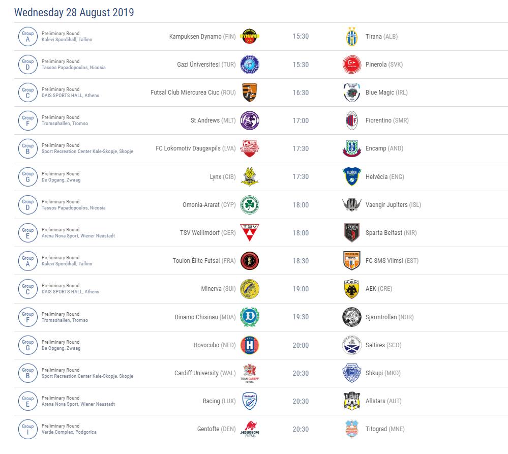 UEFAFutsal's tweet photo. The new #FutsalUCL season is a week away🏆

See the preliminary round fixtures👇https://t.co/2MiLIHlm6v https://t.co/Rc2a8B2Kwo