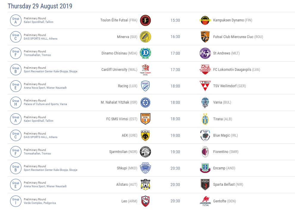 UEFAFutsal's tweet photo. The new #FutsalUCL season is a week away🏆

See the preliminary round fixtures👇https://t.co/2MiLIHlm6v https://t.co/Rc2a8B2Kwo