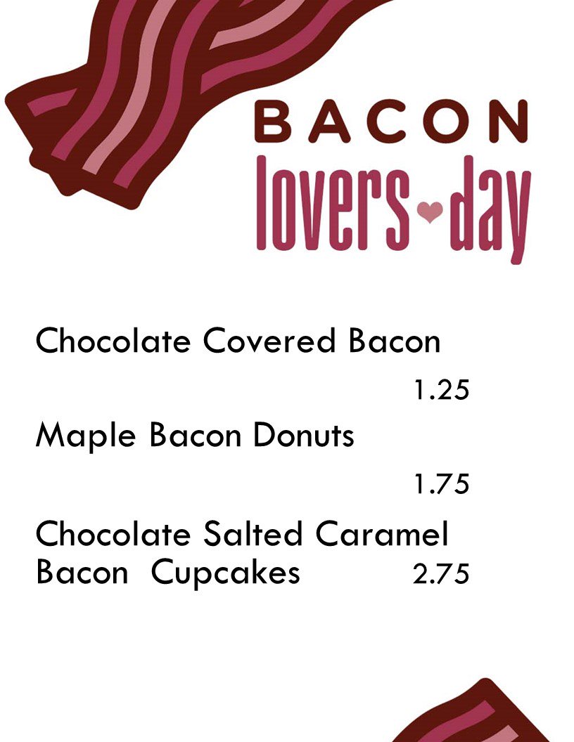 #BaconLoversDay today, check out our specials in the #RACoffeeShop