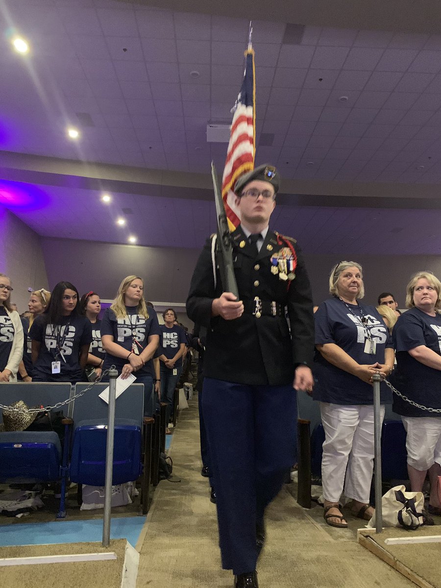 HopewellSchools's tweet photo. HHS ROTC presenting the colors. #hopewellmagic #HCPSconvocation https://t.co/XlC0KQazBU