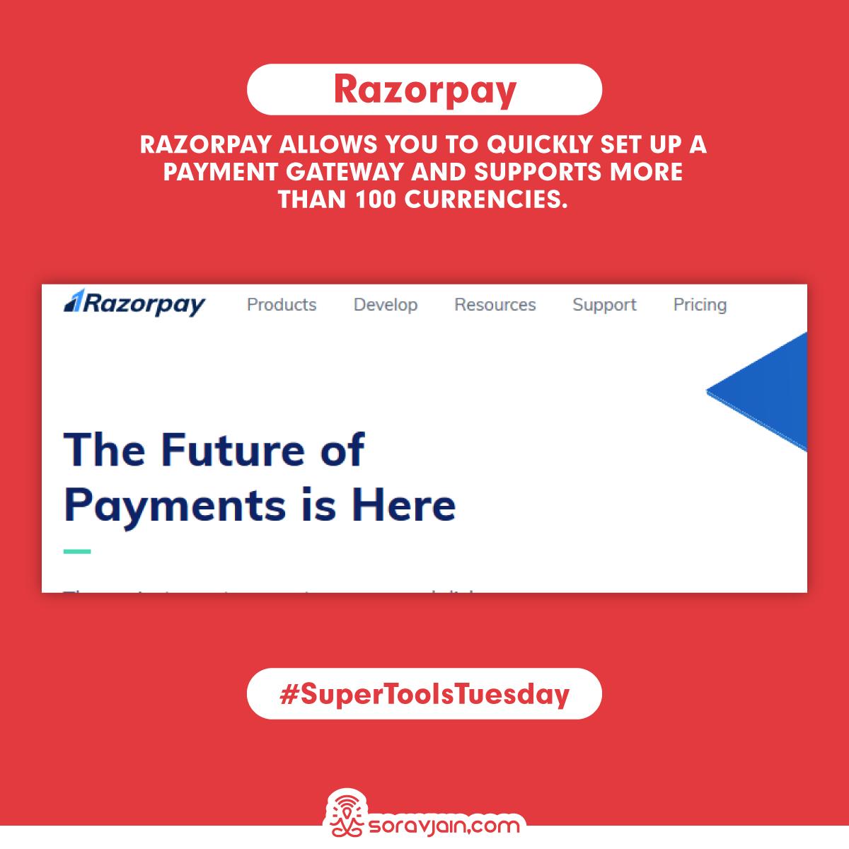SoravJain's tweet photo. Choosing the right payment gateway for your website is extremely important as this is what brings in the finances! Here is a list of the best payment gateway tools for you to choose from. #SuperToolsTuesday (1/2) https://t.co/9UkTqIenxb