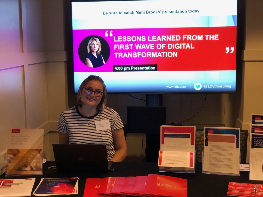 LDSConsulting's tweet photo. We're kicking things off at the @Exchange_HR Design Thinking for HR Summit here in Chicago! Be sure to stop by the LDS booth to learn more about us and to pick up your exclusive copies of our latest whitepapers. PS - don't miss @BrooksLDS' presentation at 4pm! #designthinking https://t.co/NcOfRIo16m
