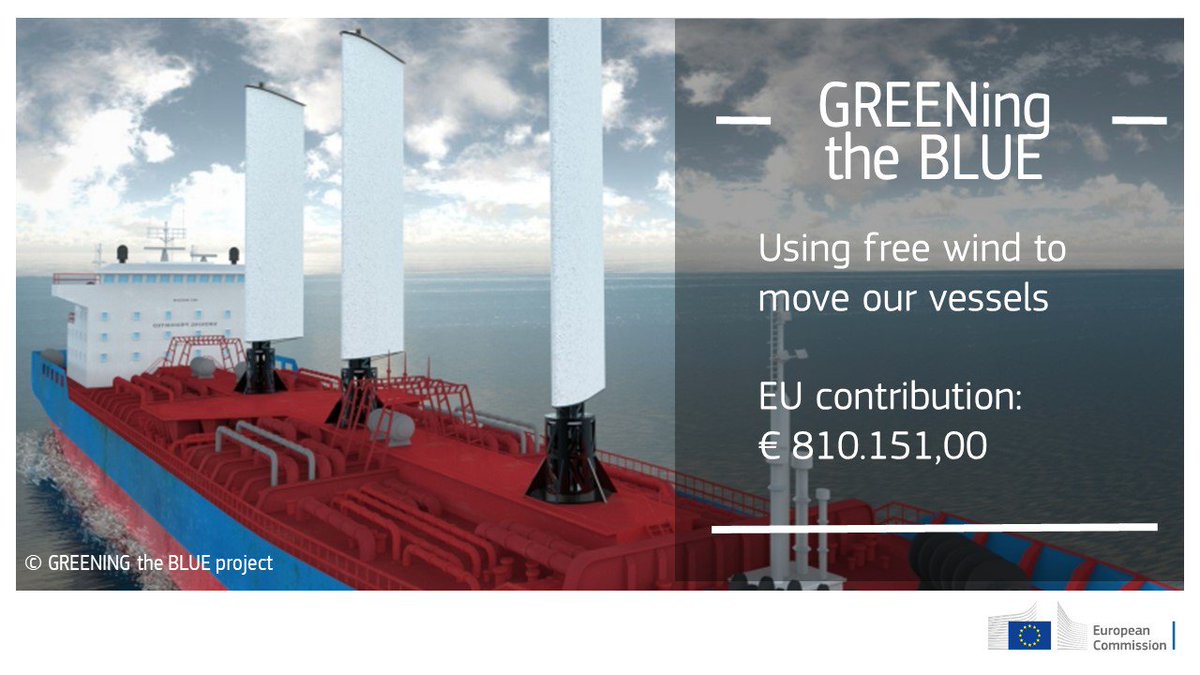EISMEA (@eu_eismea) on Twitter photo Ever spotted any big cargo vessels ⛴️while roaming the seas? 🌊
Maritime transport is in charge of 90% of worldwide cargo, fuel consumption & emissions are enormous! <a href="/GreeningBlue/">GREENing the BLUE</a> project develops a foldable, airplane-like #wingsail that faces both issues: bound4blue.com Ever spotted any big cargo vessels ⛴️while roaming the seas? 🌊
Maritime transport is in charge of 90% of worldwide cargo, fuel consumption & emissions are enormous! <a href="/GreeningBlue/">GREENing the BLUE</a> project develops a foldable, airplane-like #wingsail that faces both issues: bound4blue.com