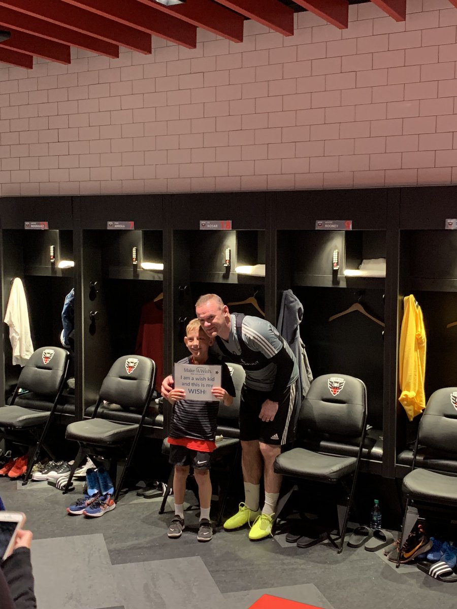 .<a href="/WayneRooney/">Wayne Rooney</a> welcoming our newest signing! Forward AJ Kosar! 

#DCU | <a href="/WishMidAtlantic/">Make-A-Wish Mid-Atlantic</a>