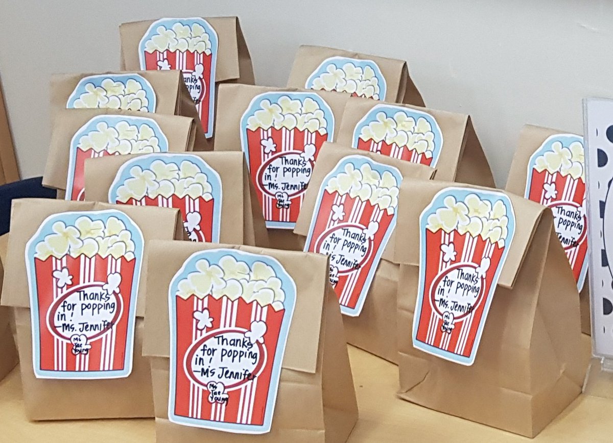 Open day today for Parents and Ss.  I have been using a checklist of activities for the last few years.  It has saved me from repeating instructions over and over. Plus a thanks for popping in bag of popcorn is always a hit.