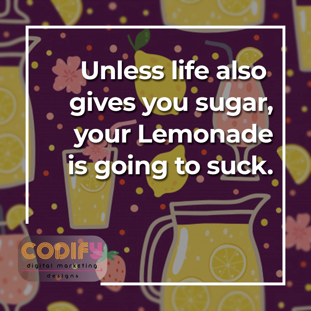 Codify_Designs's tweet image. We at Codify Designs believe that if life gives you lemons, you should make a Lemonade out of it and find somebody whose life has given him vodka and party!!!

Visit: codifydesigns.com 

#lemonadeday