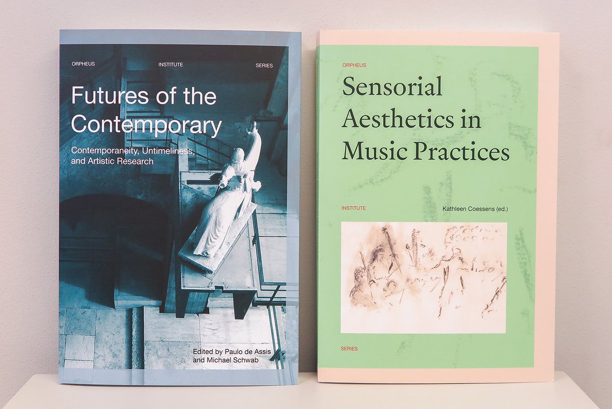Orpheus_Inst's tweet photo. We are happy to release two new publications in the Orpheus Institute Series: Sensorial Aesthetics in Music Practices (Kathleen Coessens, ed.) and Futures of the Contemporary (Paulo de Assis and Michael Schwab, eds.). 
https://t.co/I1VmNEqxxd https://t.co/Fd1zsYjqJg
