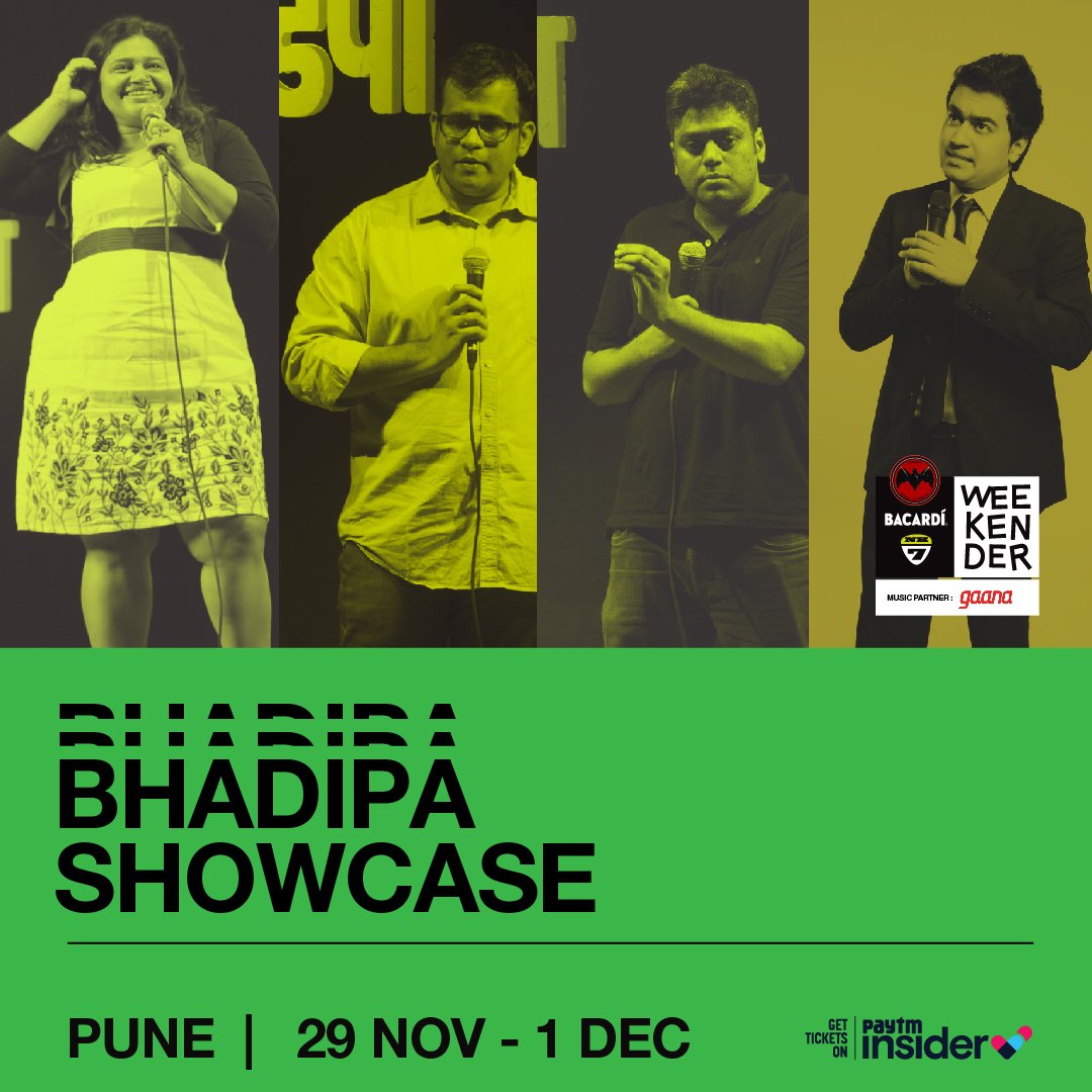 NH7's tweet photo. From the world of @BhaDiPa comes the Secret Marathi Standup, where the best of Marathi stand-up comedians from the circuit showcase their best, only at the happiest music festival. Get tickets now: https://t.co/Em8OlSqwBn  #Lineup2019 #BacardiNH7 https://t.co/Ef2Ywg66lz