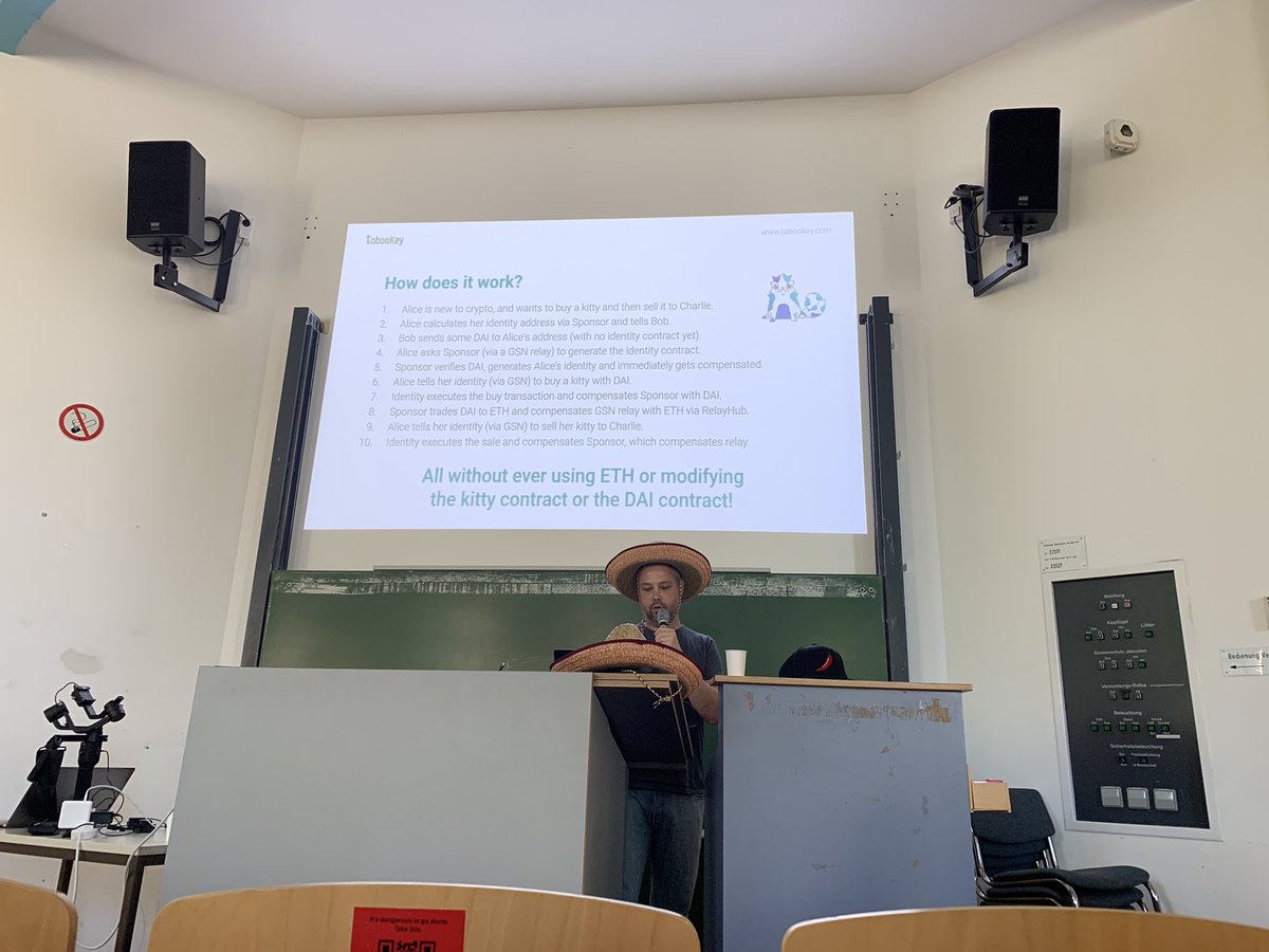 ManuAlzuru's tweet image. 9/ @yoavw from @TabooKeyNet talked about the solution that they created which could solve a lot of #UX problems when #onboarding new users who don’t have #Ether and most importantly without modifying the contracts that are interacting.