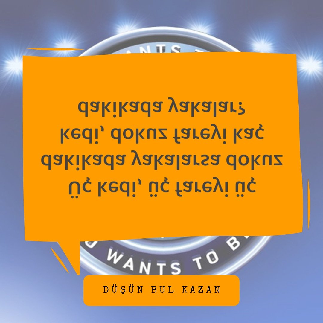 Doğru cevabı bul, ödül çekilişine katıl!
.
🧠🔎🏆
.
#düşünbulkazan #zekasorusu #akıloyunu #beyin #oyun #yarışma #ödül #istanbul #ankara #izmir #türkiye