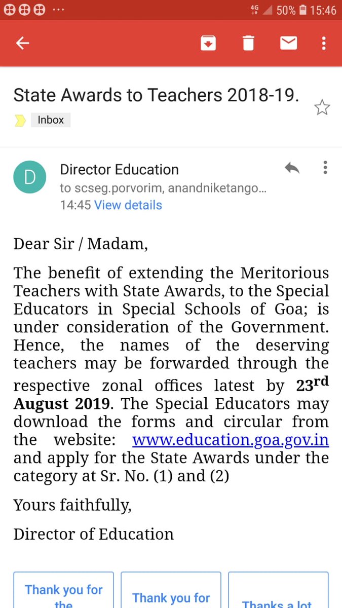 PrakashWKamatPK's tweet photo. Goa State awardees on Teachers' Day from this year to include 1 special educator. The Goa govt accepts d demand of #GoaDisabilitySector #Enablingthedisabled @nagvekarvishant @Bennet76422878 @kunalone @i_am_frederika @in @avelinodesa @nipunmalhotra @sandeshgoa @mayabhushan https://t.co/z3Gl8RgOga