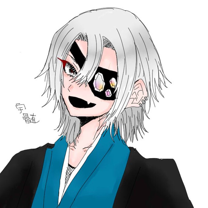 ｷｮｳﾏさんがTwitterに投稿した宇髄天元(鬼滅の刃)のイラスト。