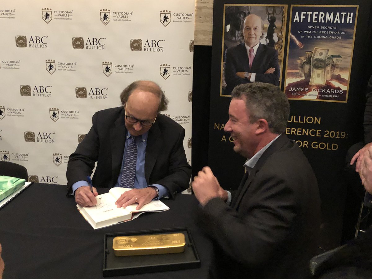 ABCBullion's tweet photo. @JamesGRickards signing ‘Aftermath’ at our conference! #ABCGold https://t.co/uAkd5w6QPK