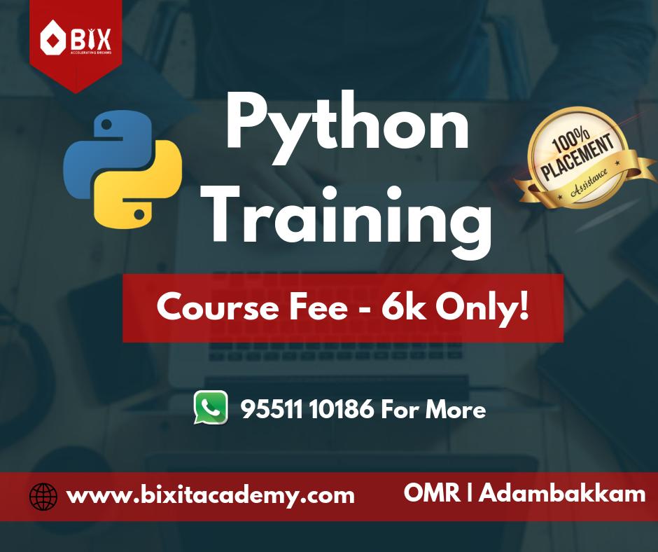 BixItacademy's tweet image. Python Training in Chennai #Python #PythonTrainingInChennai