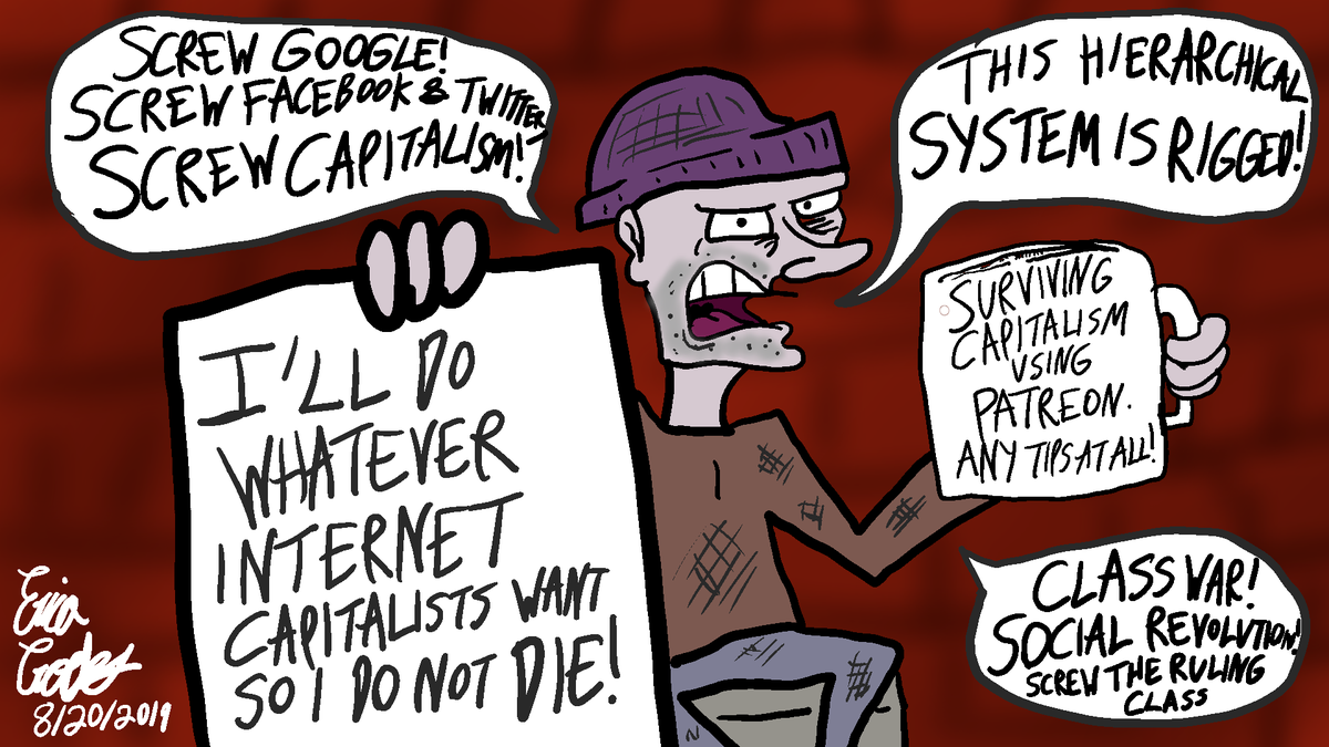 crooks_erica's tweet photo. #webcomic #webcomics #classstruggle #classwar #internet #socialmedia #netnutrality #savetheinternet #anticapitalist #anticapitalism #anarchy #anarchist #anarchism #satire #cartoon #cartoons #webcomic #webcomics #politics #politicalsatire #politicalcartoon #politicalcartoons #help https://t.co/gSZoeR9eGo
