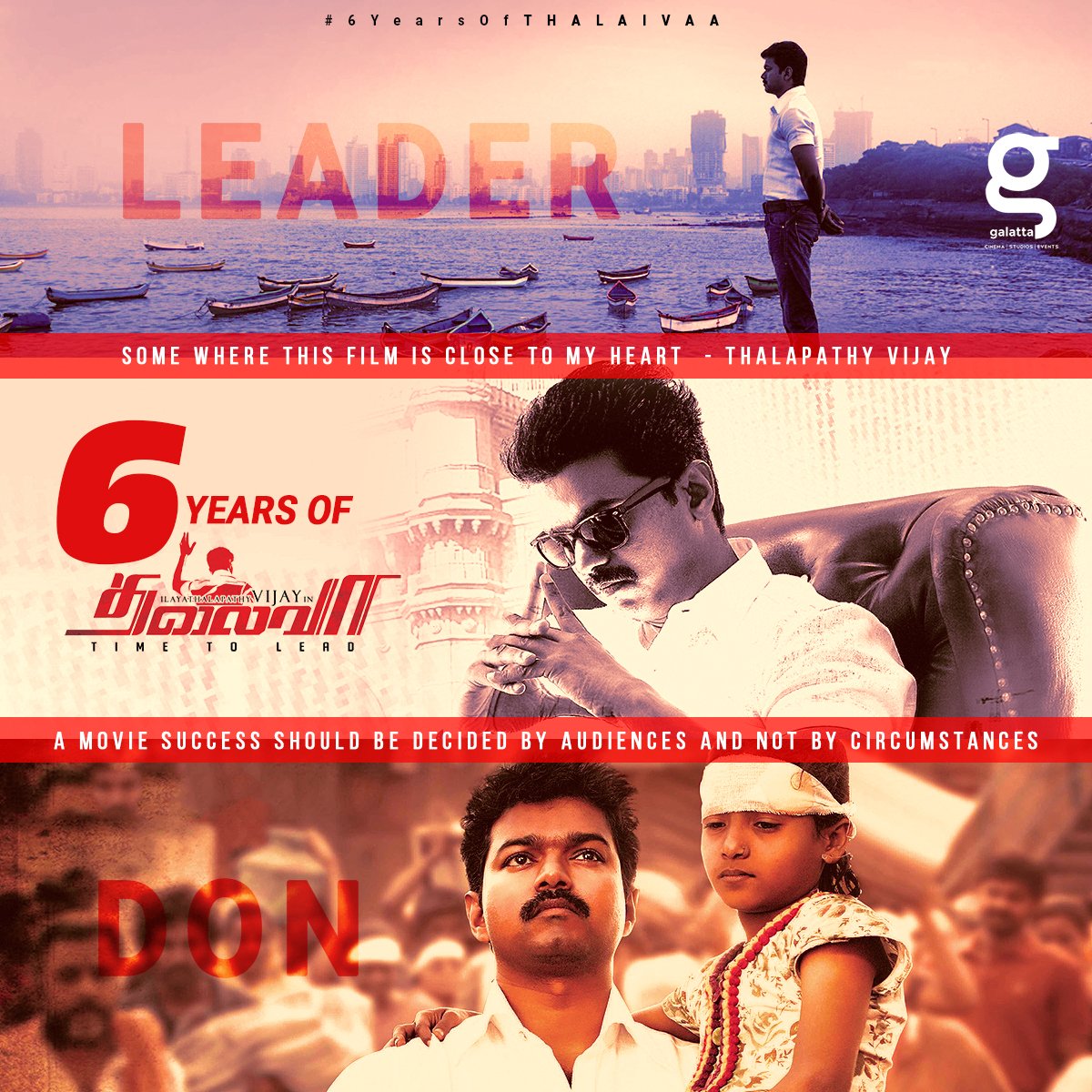 ActorVijayTeam's tweet photo. #6YearsOfTHALAIVAA

Some where this film close to my heart, a movie succes should be decided by audiences and not by circumstances! - #ThalapathyVijay https://t.co/yKrx0vQgut
