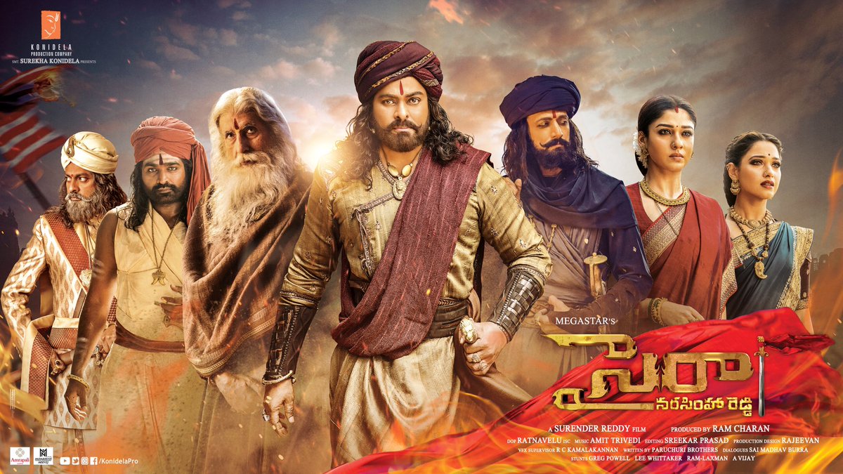 KonidelaPro's tweet photo. Thank you for the Thunderous Response for the #SyeRaaTeaser 🔥🔥
#MegastarChiranjeevi #SyeRaaNarasimhaReddy

In theatres, October 2nd! #SyeRaa

Telugu - https://t.co/Q6c4hi1S4F 
Tamil - https://t.co/53lsLJsBlF
 Kannada - https://t.co/SU9jIuoe0k
Malayalam - https://t.co/N3SlbkZzFU https://t.co/Y7hfcgHh9F