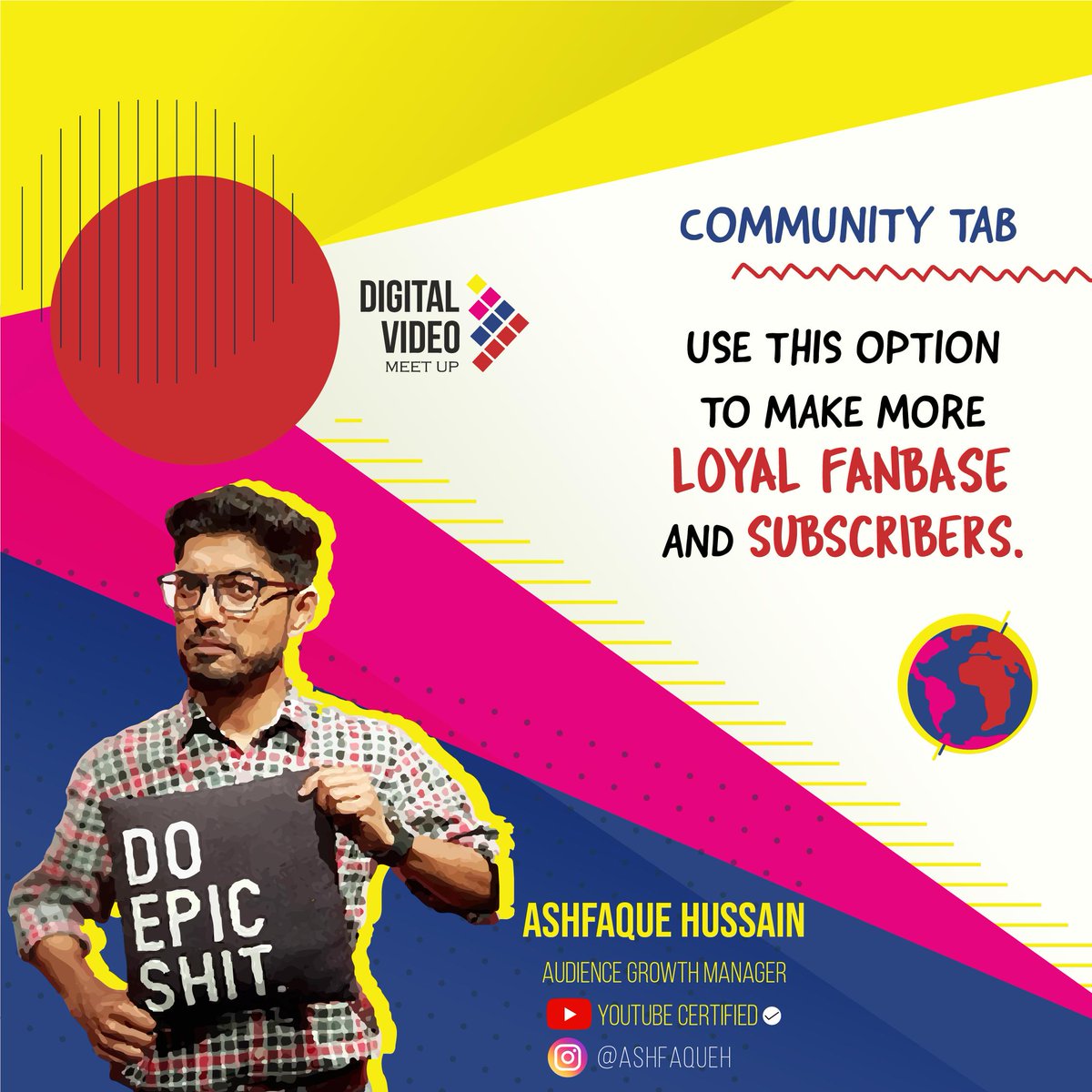VideoMeetup's tweet photo. #YouTube #Tip #4 : Use Community Tab to increase your fanbase and subscribers

#YouTubeMarketing #YouTuber #VideoMarketing #TipsnTricks https://t.co/BV3lVAiEEp