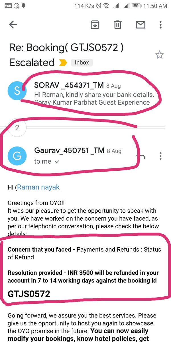 ramannayak73's tweet photo. @oyorooms @OYO4U now I can't see my booking in my Completed bookings. Oyo is heartly disappointing. First they promised me to give amount back now they denied. What a unfair means of business. My booking Id was GTJS0572. Even no support after waiting for hour on call for OGM https://t.co/ZmxBcB2BFA