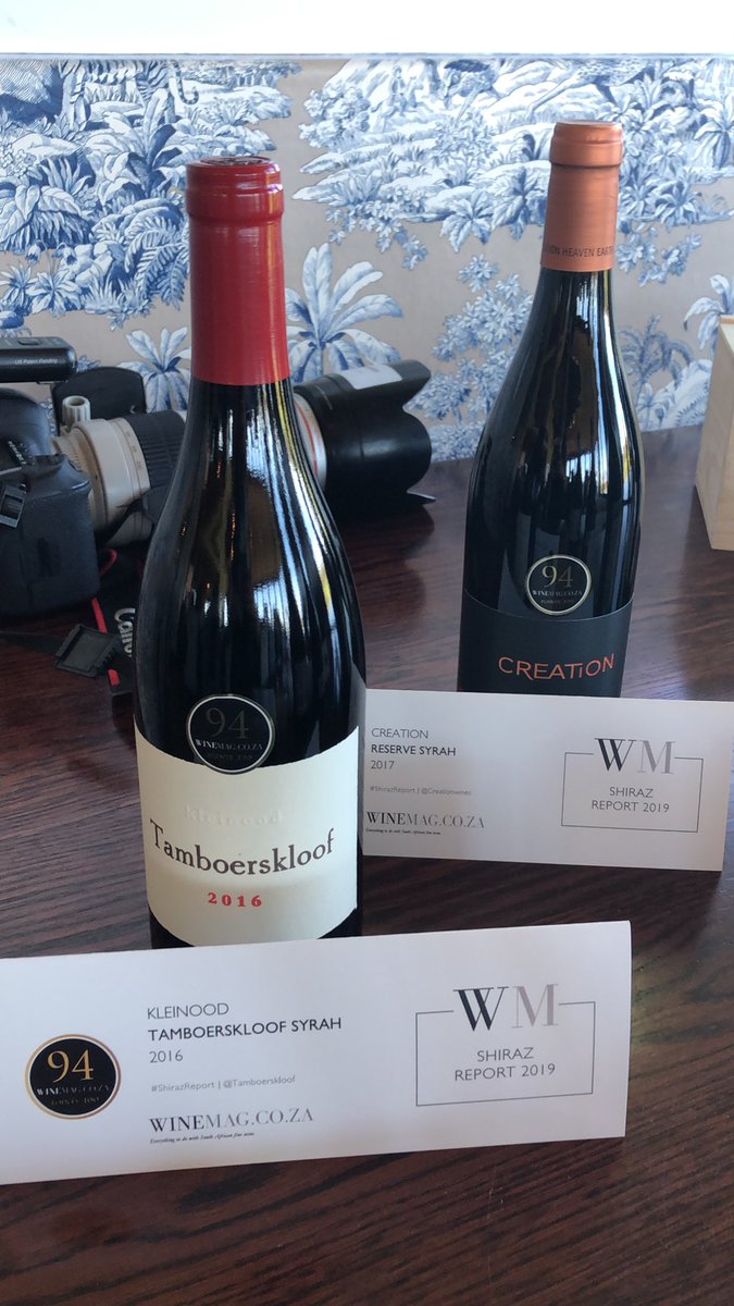 JaxLahoud's tweet photo. Well done @creationwines Reserve Syrah 2017; @Tamboerskloof Syrah 2016 on your @Winemag #ShirazReport top 10 result! https://t.co/hQAUanb5nu