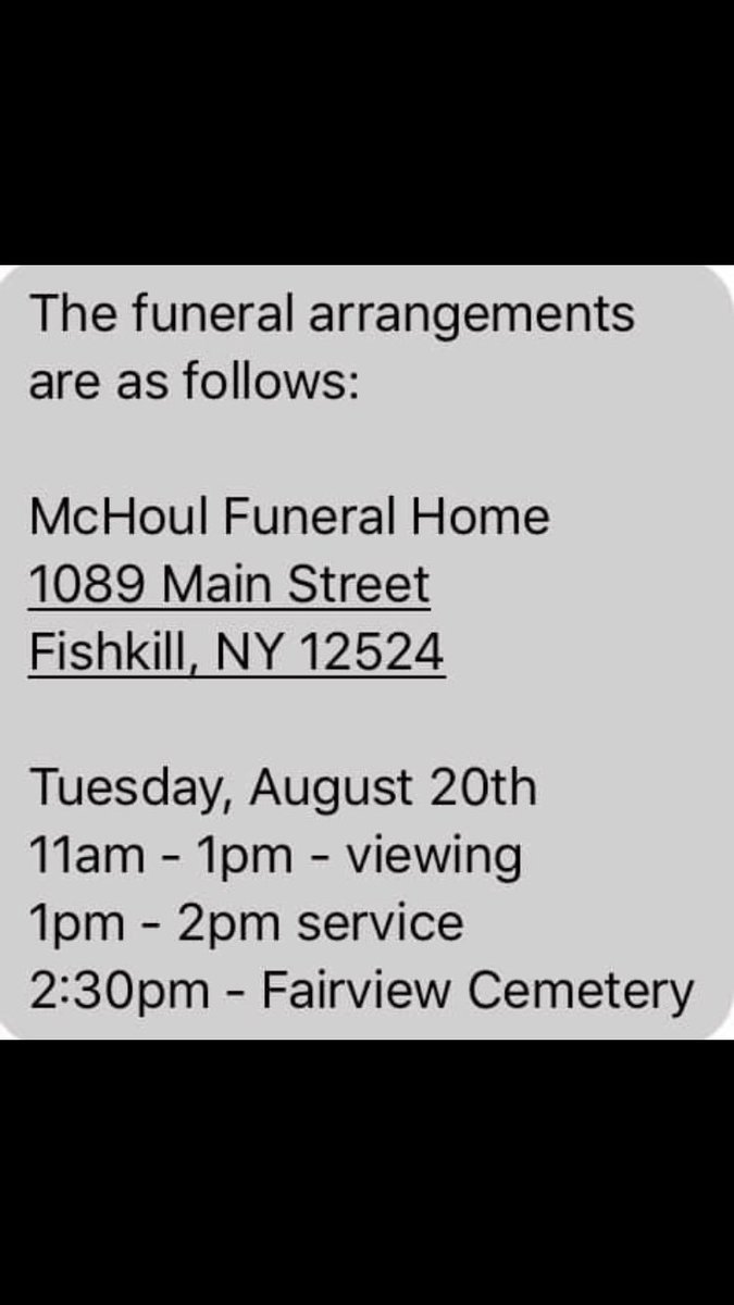 ashleygracee's tweet photo. Services for Alyssa if anybody wants to pay their respects! Today will be a rough one. 😔 https://t.co/6iQZKvn2OS