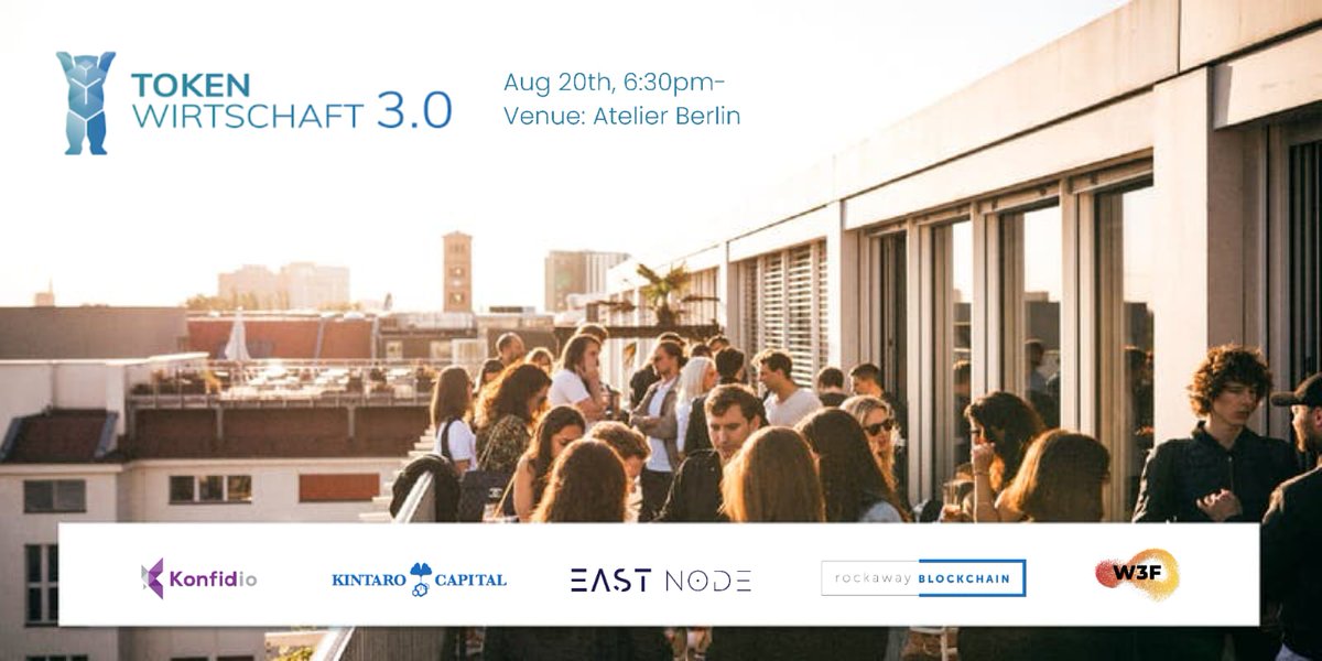konfidio's tweet photo. Are you ready for this year's Token Wirtschaft? WE ARE!

Join us @RockawayBlock, #eastnode and our amazing speakers tonight at Atelier Berlin!

For more information: https://t.co/bjNmQqEDy4

See you there!

@BerBlockWeek has begun! 
#blockchain #defi #berlinblockchainweek https://t.co/ALpAoT4OVW